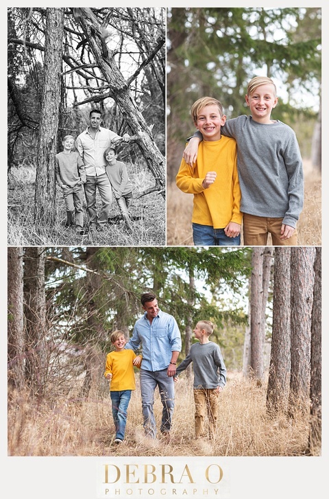 Dad and son shoot, Boys in nature shoot, Family portrait session