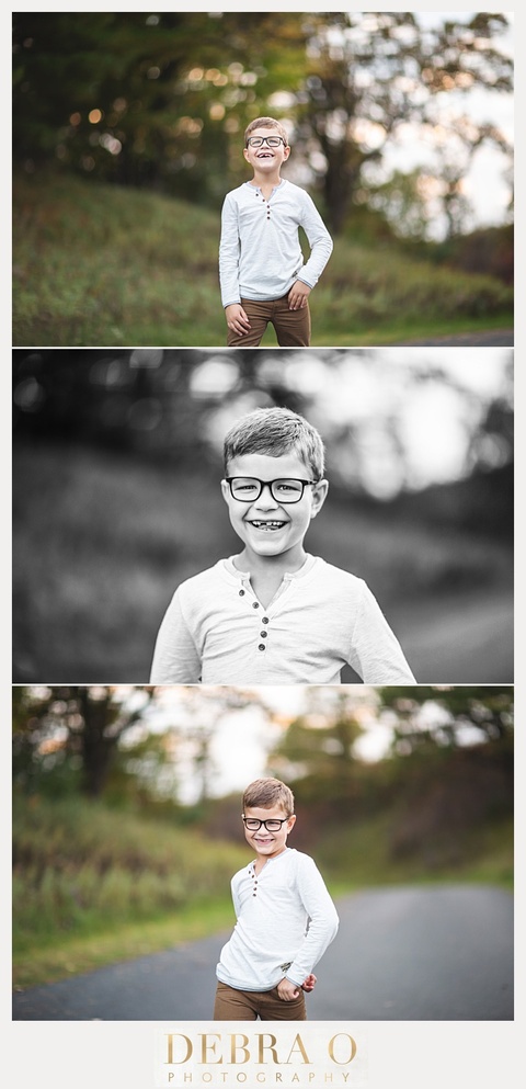 young boy portrait in fall
